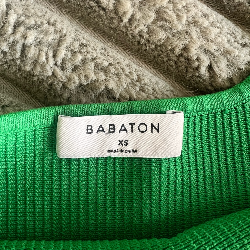 Babaton Bright Green Ribbed Crop Top - Picture 3 of 4
